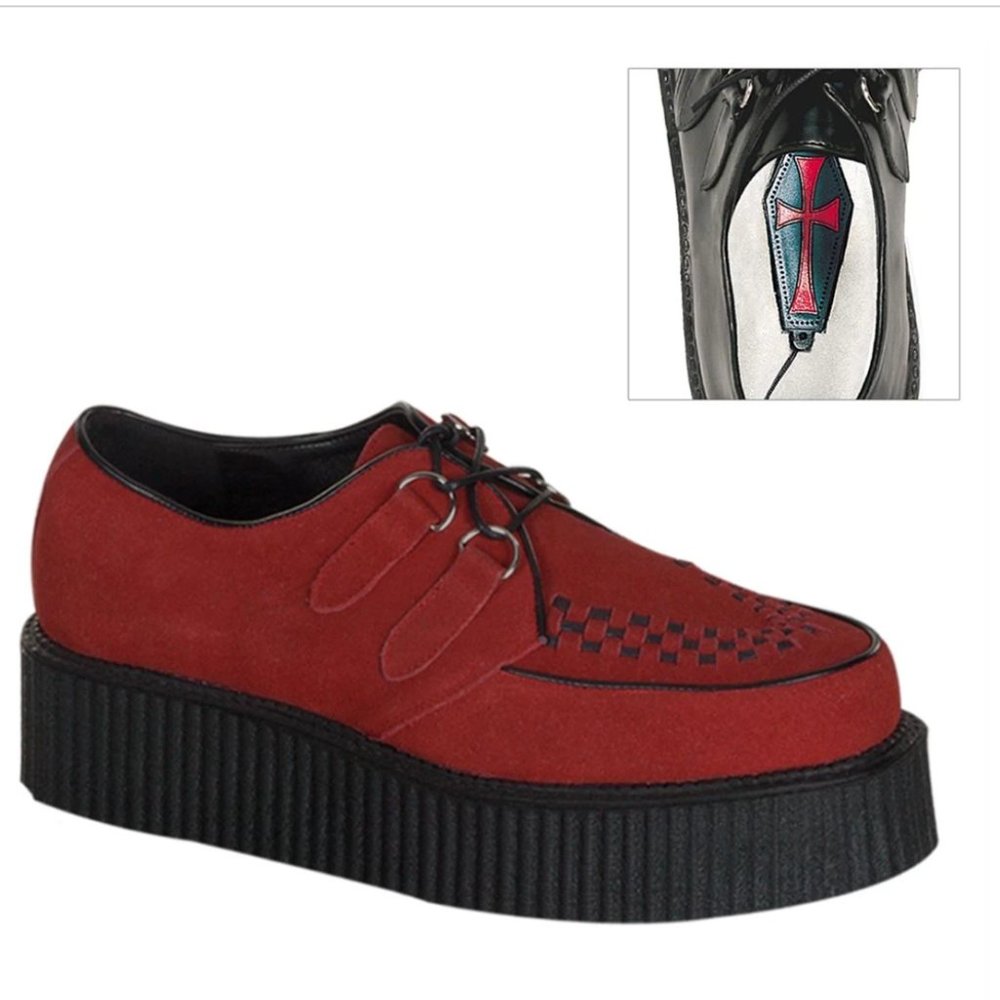 Demonia Red Creepers with secret compartment
